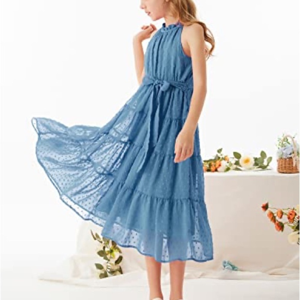 Grace Karin Kids Dress in Light Blue